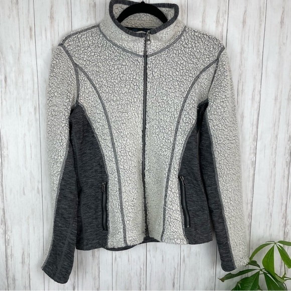 Kuhl gray fuzzy full zip sweatshirt small - Picture 2 of 5